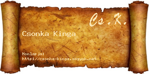 Csonka Kinga névjegykártya